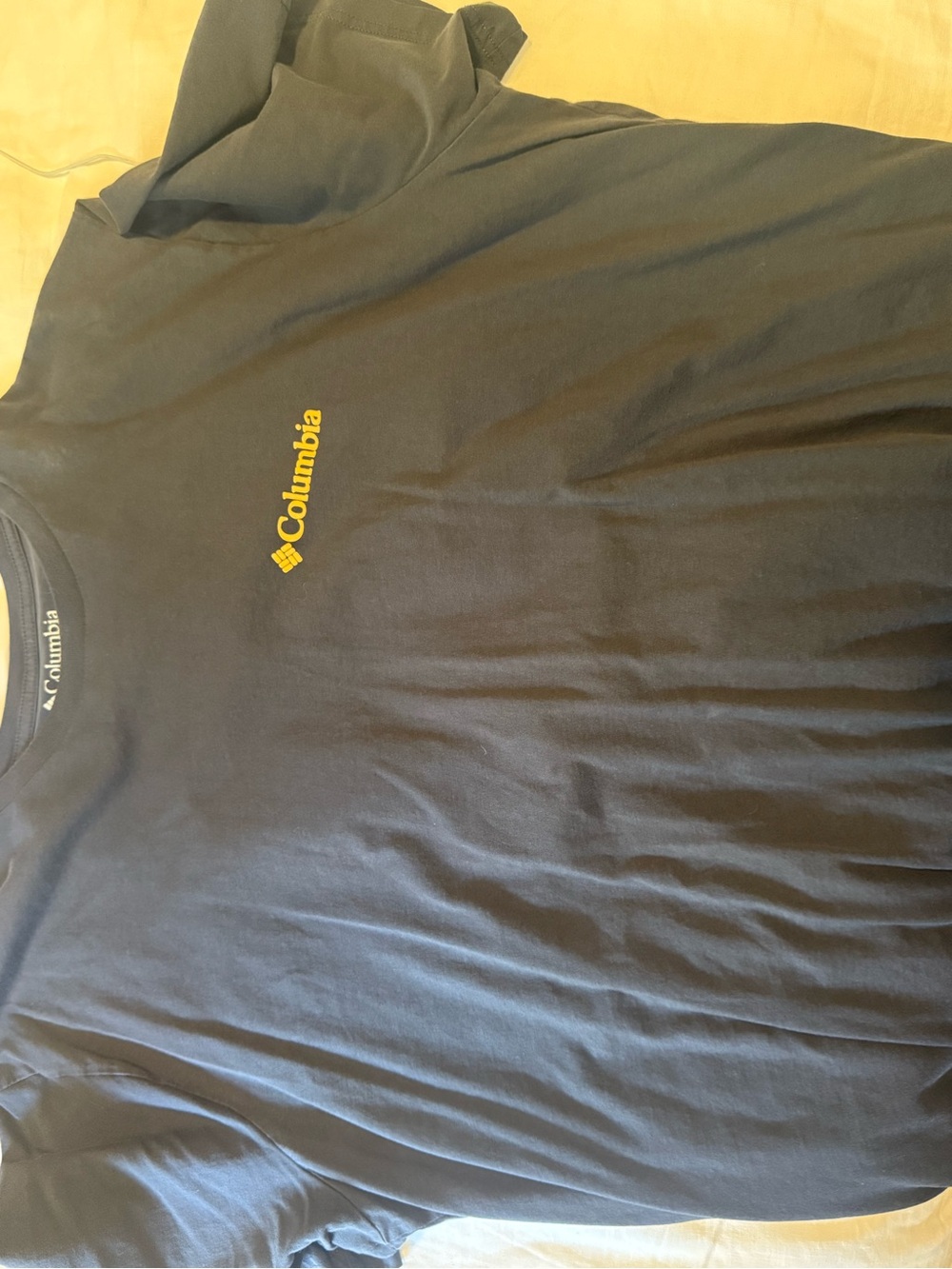 Columbia Navy Short Sleeve Tee with Yellow Logo